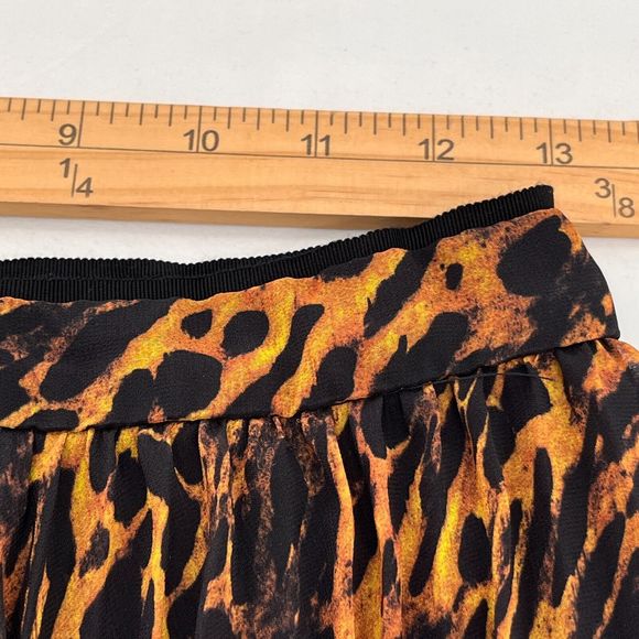 AllSaints Cora Ambient Skirt Midi Size 6 Animal Print Pleated High-Low Sheer - Picture 10 of 15